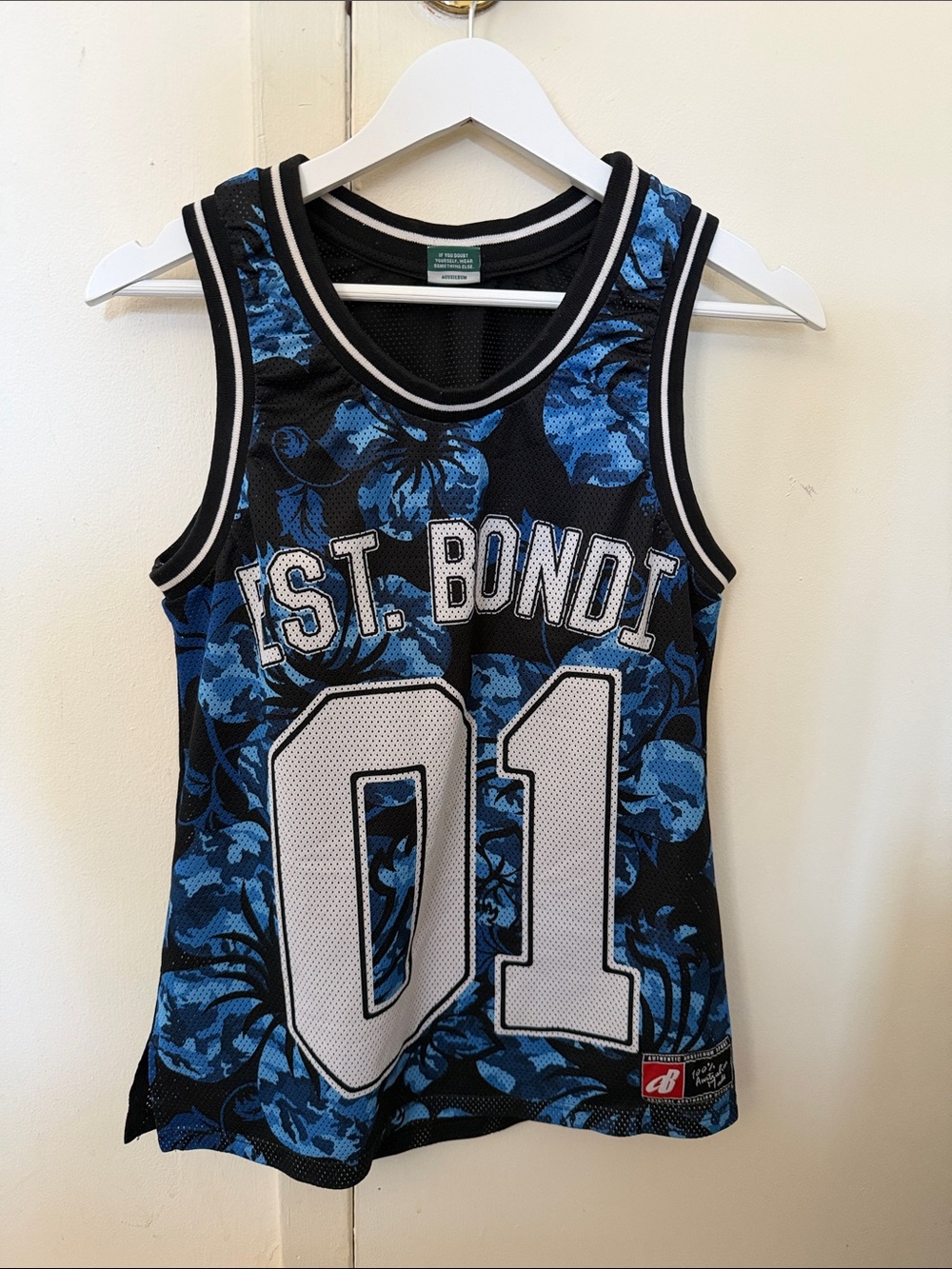 St. Bondi Blue Floral Mesh Jersey Tank Top - 01